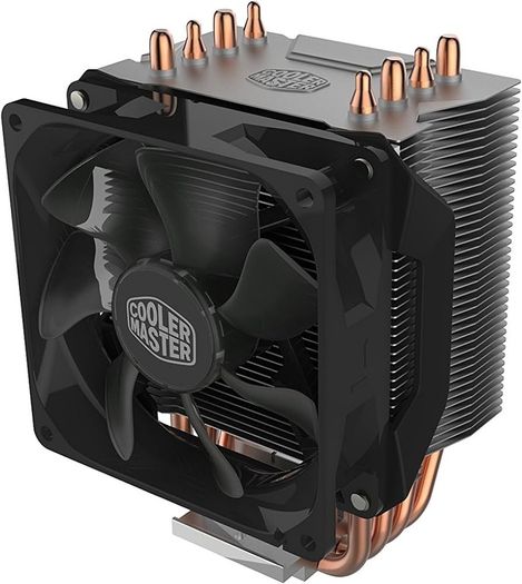 Master Hyper H412R CPU Air Cooler - Low-Profile Cooling System, Direct Contact Technology, 4 Copper Heat Pipes, Compact Aluminium Heatsink with 92mm PWM Fan - AMD & Intel Compatible for Desktop