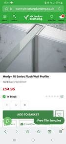 Shower screen wall profile. Brand Merlyn