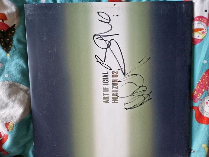 U2 Limited Edition Artificial Hoizon purple vinyl, never played, signed by Bono and Adam