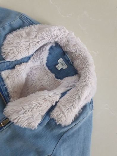 River island 4-5 girls denim fur jacket