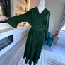 Ladies Brand New Green Dani Faux Wrap Dress.  Size One Size UK 16-26 / EU 44-54cm Image 6