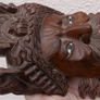 Vintage 19C Asian Chinese Emperor & Dragons Hand Carved Wood Mask Rose wood 9" Image 8