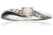 New in box "Forever diamond ring"with certificate 9k gold