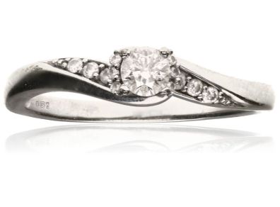 New in box "Forever diamond ring"with certificate 9k gold