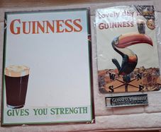 Guinness  Strong Metal Notice Board or Sign ,  Guinness  Metal Toucan  Sign , Guinness Bottle Opener