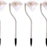 4 X Garden Solar Lights LED Colour Changing Diamond Solar Lights for Garden, Patio, Yard, Flowerbed, Parties Image 2