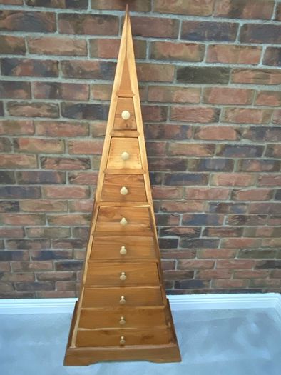 Unique Solid Hardwood Pyramid Chest of Drawers