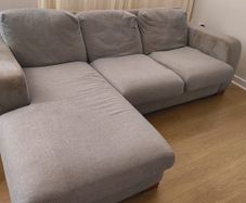 Blue Upholstered Chaise Sofa