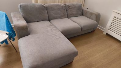 Blue Upholstered Chaise Sofa