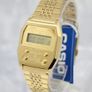 CASIO A1100GV-9JF PREMIUM Series full steel gold IP wristwatch New with tabs Image 5