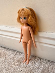 Arklu Lottie Doll Blonde Hair Blue Eye Princess Doll Tiara Loose legs approx. 18 cm. Used Please see photos