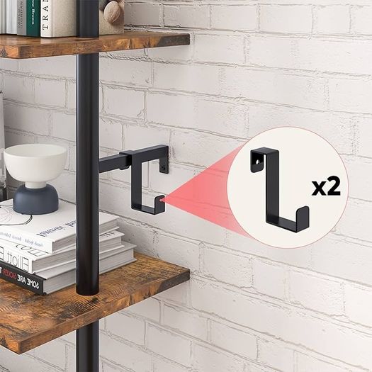 NEW SALE | Ladder Shelf 5-Tier Bookcase Rack 180CM Storage Unit with Metal Frame Floating Wall Shelf
