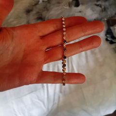 Dark and clear stoned gold tone bracelet