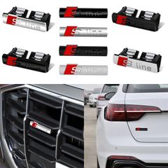 3D Metal S Line Logo Car Front Grille Decoration Side Body Trunk Sticker For Audi A3 A4 A5 A6 S3 S4 S5 S6 S7 S8 Q3 Q5 Q7 RS3 RS4