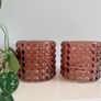 Set of 2 M&S Pink Glass Tealight Holders Image 2