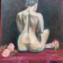 Oil painting A Rose at Night Image 2
