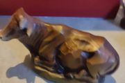 Vintage Paper Mache Lying Cow/Ox Christmas Nativity Made in Japan