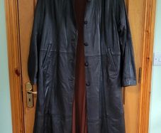 Vtg Y2K Soft Dark Brown Leather Long Coat by Higgs Leather & Sheepskins