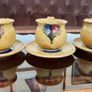 Vintage Stoneware 3 Coffee Cups & Saucers made by Badger Hill Pottery Image 8