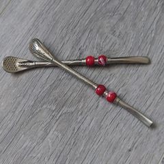 2 steel bombilla filtered straws