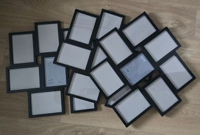 3x Ikea Photo Frame for 8 photos, Black, 13x18 cm