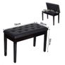 Leather Piano Dressing Stool  Black Image 3