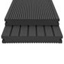 WPC Solid Decking Boards with Accessories 10 m(sqr) 2.2 m Black Image 2