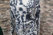 Next monochrome animal print Wrap Blouse Size 18 Postage included