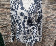 Next monochrome animal print Wrap Blouse Size 18 Postage included