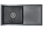 Handmade Kitchen Sink with Strainer Black Stainless Steel