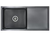 Handmade Kitchen Sink with Strainer Black Stainless Steel
