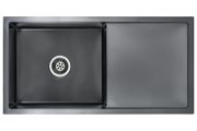 Handmade Kitchen Sink with Strainer Black Stainless Steel