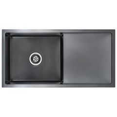 Handmade Kitchen Sink with Strainer Black Stainless Steel
