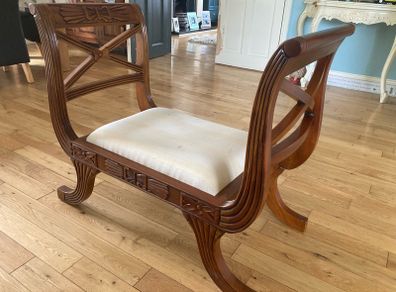 Vintage Carved Wooden Accent Chair