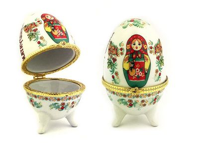 AKM-15 Matryoshka Porcelain Egg Open Up