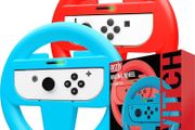 Steering Wheels for Nintendo Switch &amp; OLED JoyCons, Racing Wheels for Mario Kart 8 Deluxe [Mariokart Switch Steering Wheel Joycon Controller Attachment Accessories] - TWIN PACK[1x Red &amp; 1x Blue]