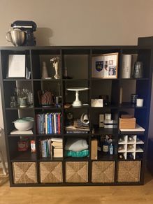 KALLAX Shelving unit, black-brown, 182x182 cm