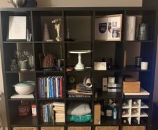 KALLAX Shelving unit, black-brown, 182x182 cm