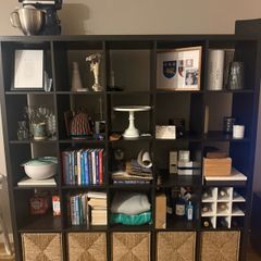 KALLAX Shelving unit, black-brown, 182x182 cm