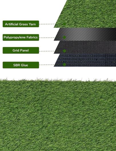 Artificial Grass, 30mm Pile Height Astro Turf, 2 x 3m Fake Grass