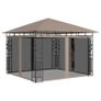 Gazebo with Mosquito Net and String Lights 3x3x2.73 m Taupe 180 g/m Sq Image 2