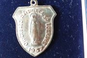 Vintage Rare Christian Lady Of Lourdes 1937 Gaelic Irish Brass Medal
