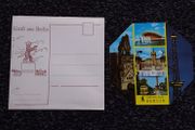 German Postcards : Grub aus Berlin - Octagonal Multi-view Postcard and Envelope..