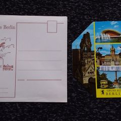German Postcards : Grub aus Berlin - Octagonal Multi-view Postcard and Envelope..