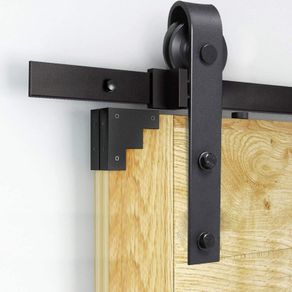 Sliding Door Rectangular 183 cm Easy Installation Complete Accessories Sliding Door System Wooden Door