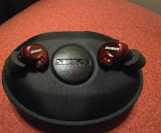 Shure SE535 Red earphones with Shure RMCE-BT2 True Wireless Bluetooth Adapters
