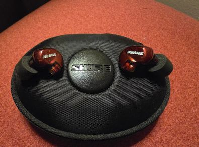 Shure SE535 Red earphones with Shure RMCE-BT2 True Wireless Bluetooth Adapters