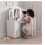 Wooden Vanity and Chair with Mirror and Storage Kids Children's Playroom/Bedroom Furniture Image 3