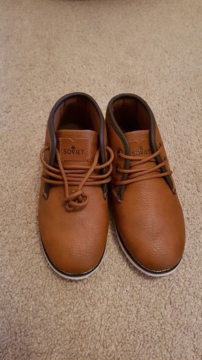 Brand new boys tan shoes