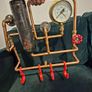 Coat Rack - Heavy Duty Industrial Copper Pipe with Vintage Gauge (Steampunk Style) Image 2